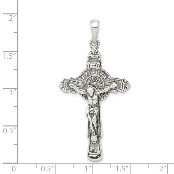 Million Charms 925 Sterling Silver Antiqued Iona Crucifix Necklace Charm Pendant - Picture 3 of 4